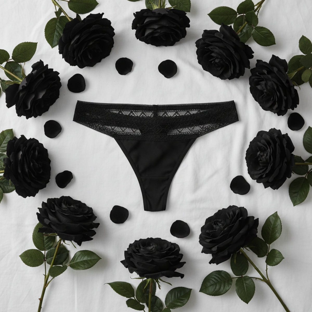 Lace Period Thong - Light Flow Leakproof - Soft waistband