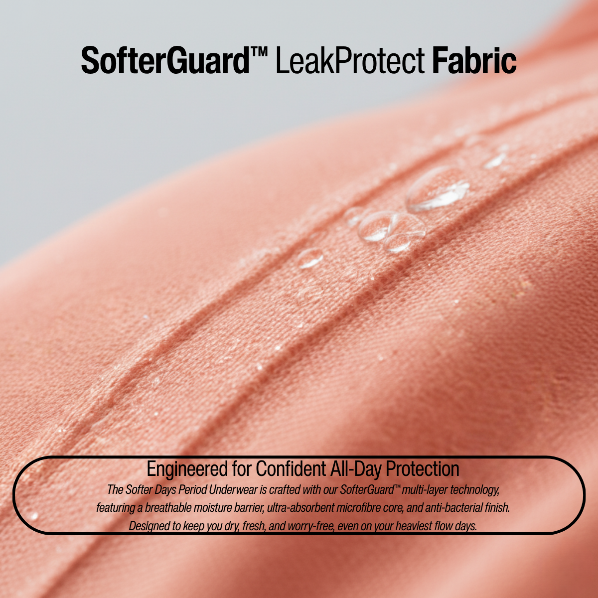 Pink High Waist Period Underwear - Heavy Flow Protection