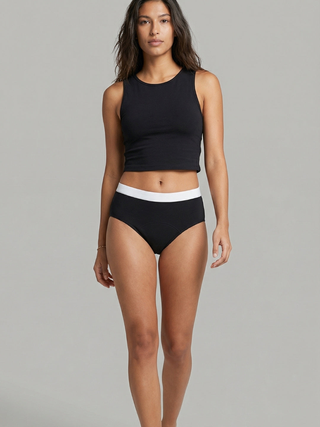 Classic Mid-Rise Brief - Black and White