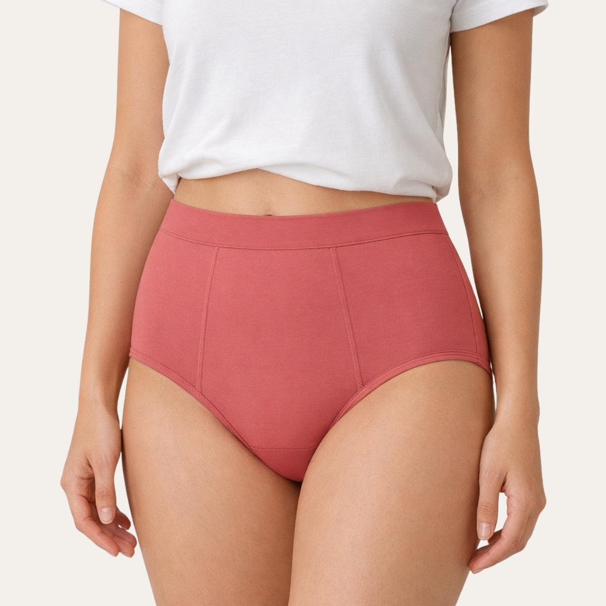 Pink High Waist Period Underwear - Heavy Flow Protection