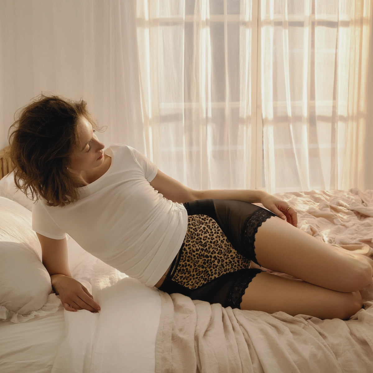 Leopard Period Underwear - Mesh - Heavy Flow Leakproof High Wasted Brief