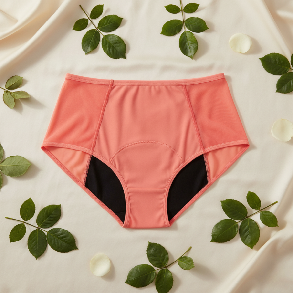 Pink High Waist Period Underwear - Heavy Flow Protection