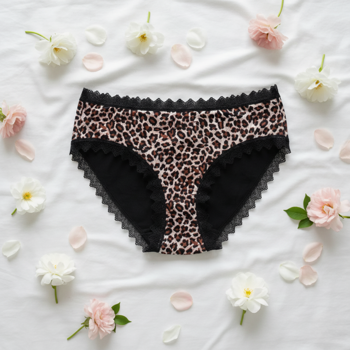 Lace Trim Period Underwear Heavy Flow Leakproof Comfort Brief