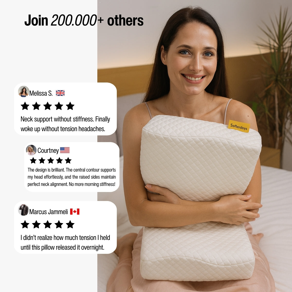 Softer Days – Ergonomic Comfort Pillow for Neck & Shoulder Support