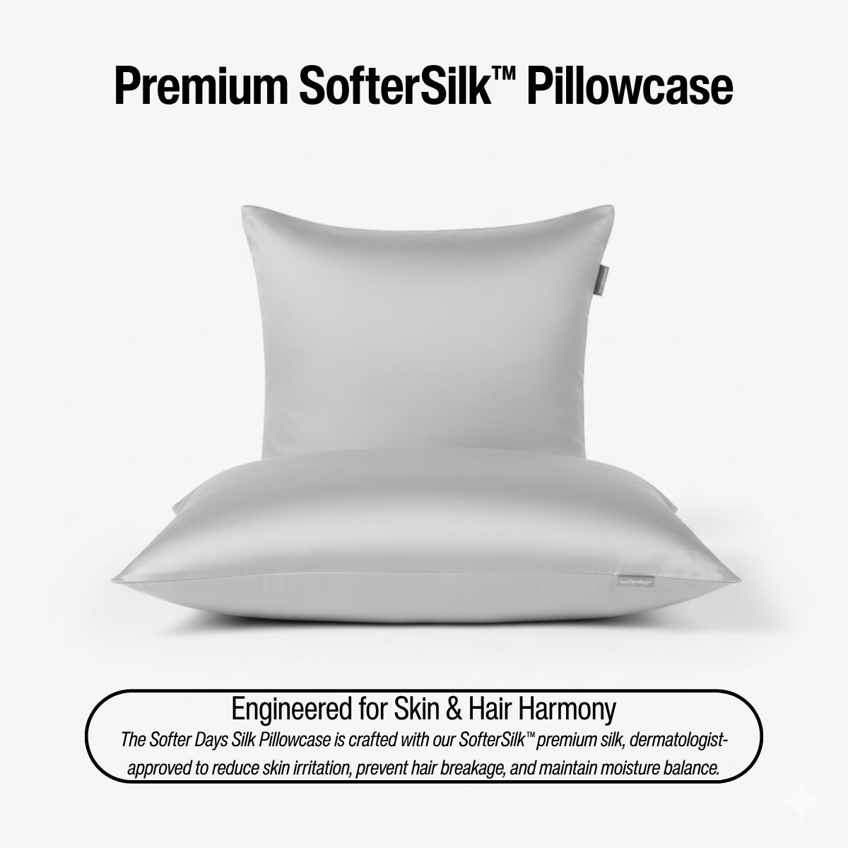 Softer Days - Silk Pillow Case (2 Pack) - Skin friendly for cooler nights