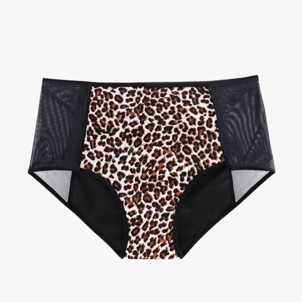 Leopard Period Underwear - Mesh - Heavy Flow Leakproof High Wasted Brief