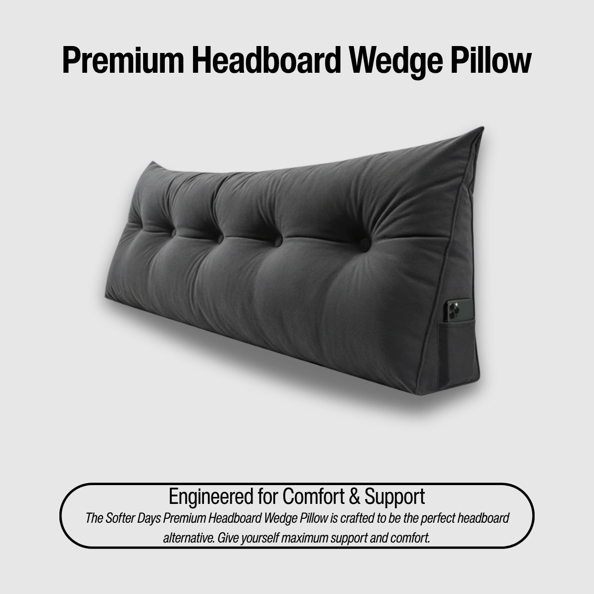 Softer Days - Wedge Pillow - Ergonomic back support for reading and relaxation